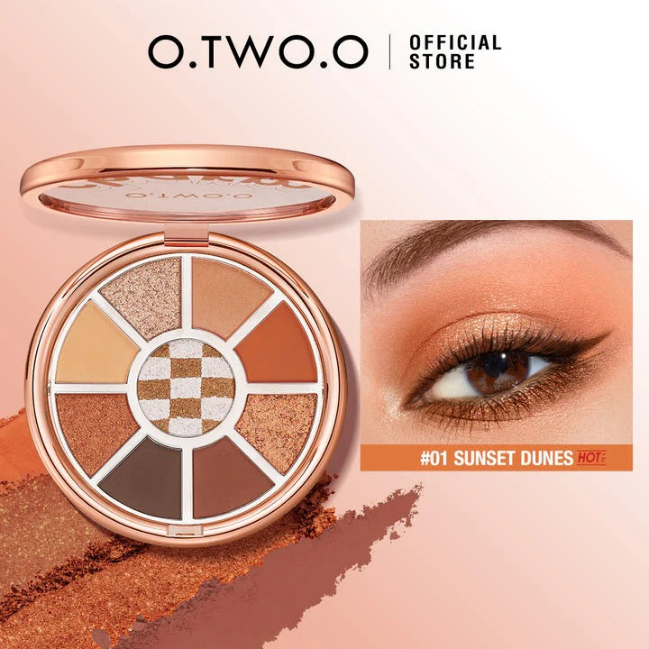 O.TWO.O Round Shape Eyeshadow Pallet #01 - SUNSET DUNES O.TWO.O