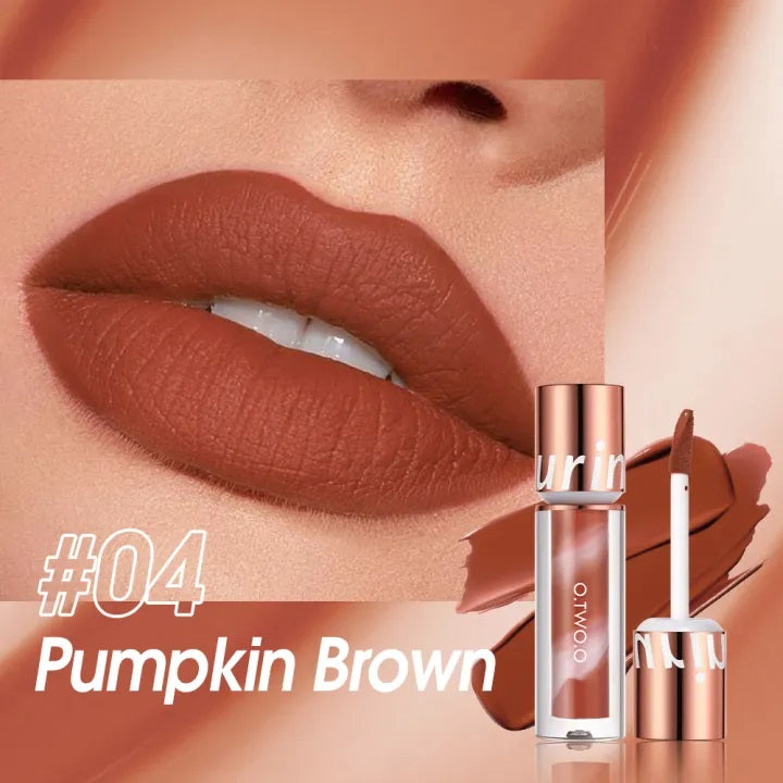 O.TWO.O Velvet Matte Liquid Lolipop Lipstick - 2.5g 04 (PUMPKIN BROWN) O.TWO.O