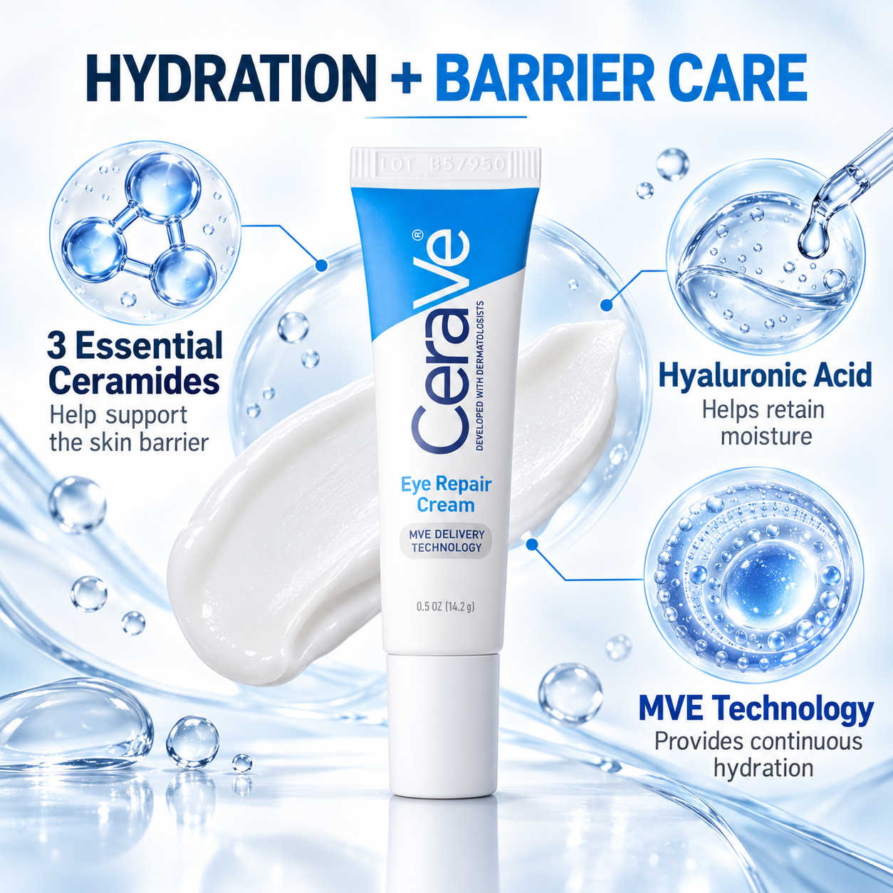 CeraVe Eye Repair Cream - Hydrating Dark Circle And Puffiness Repair Eye Cream For Sensitive Skin CeraVe