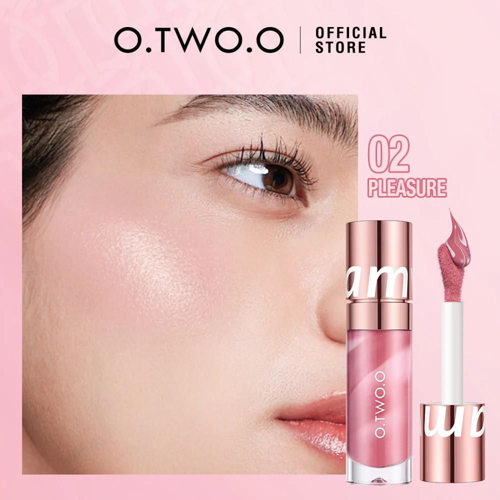 O.TWO.O 2025 New Arrival Liquid Blush in Pink Nude Brown Face Makeup Option #2 Glo Arabia