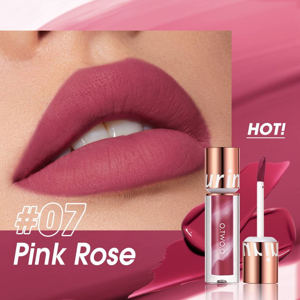 O.TWO.O Velvet Matte Liquid Lolipop Lipstick - 2.5g 07 (PINK ROSE) O.TWO.O