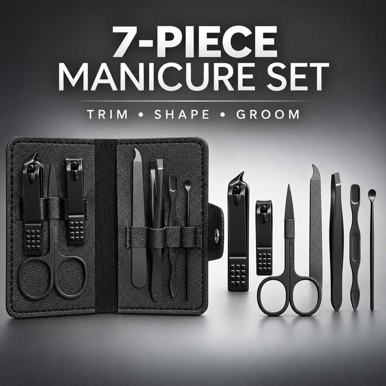 7-Piece Stainless Steel Nail Clipper Set Generic