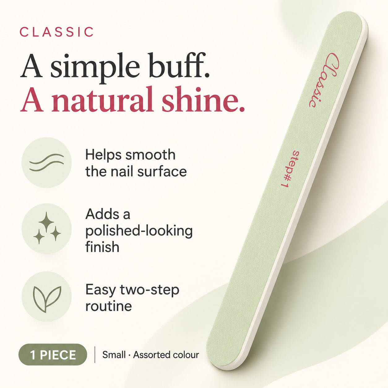 Classic Quick Nail Shiner Buffer Small (Assorted Colour) - 1 Piece Classic