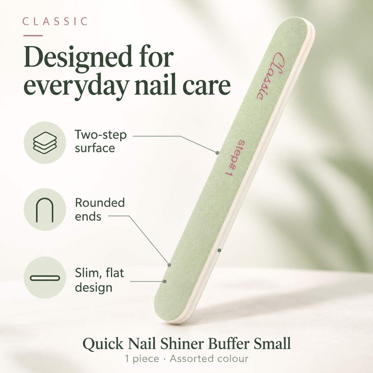 Classic Quick Nail Shiner Buffer Small (Assorted Colour) - 1 Piece Classic