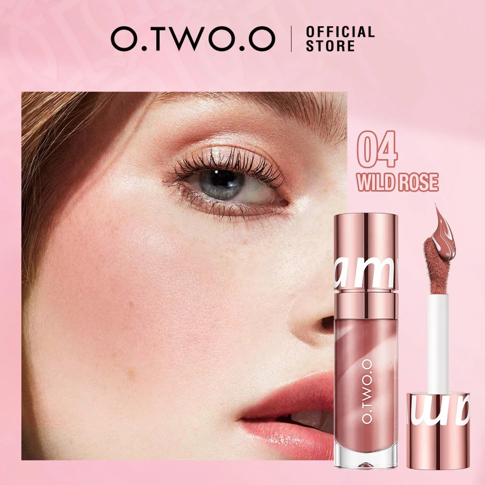 O.TWO.O 2025 New Arrival Liquid Blush in Pink Nude Brown Face Makeup Option #4 Glo Arabia