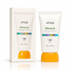 ANUA Mineral Weightless Finish Sunscreen SPF50 PA++++ 50ml - Mineral Sunscreen for strong UV protection weightless finish sensitive-skin comfort daily defense Daily Korean Skincare Suitable for Sensitive Skin And Users Preferring Mineral Sun Care