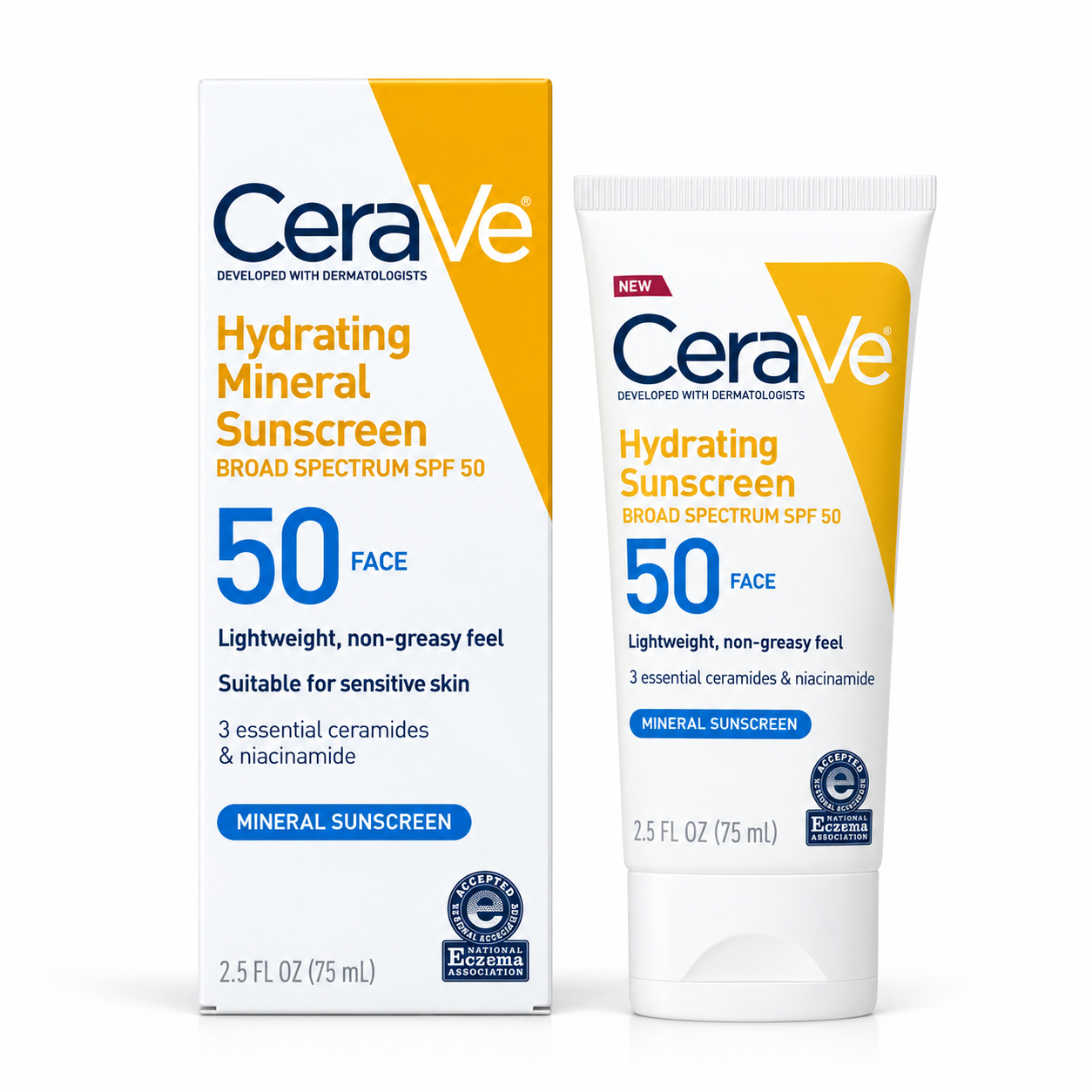 CeraVe USA Hydrating Mineral Sunscreen Face spf50 150mL CeraVe
