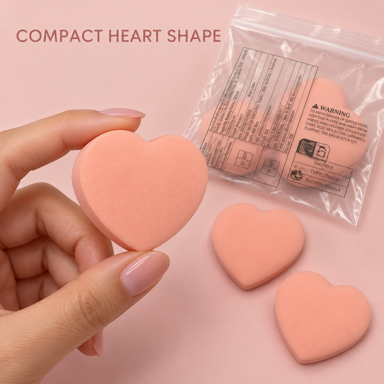 Heart-Shaped Mini Finger Puff 3 Pieces Generic
