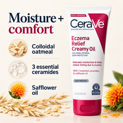 CeraVe Eczema Relief Creamy Oil 100Ml - Soothing Hydrating Oil For Eczema Prone Dry Sensitive Skin CeraVe