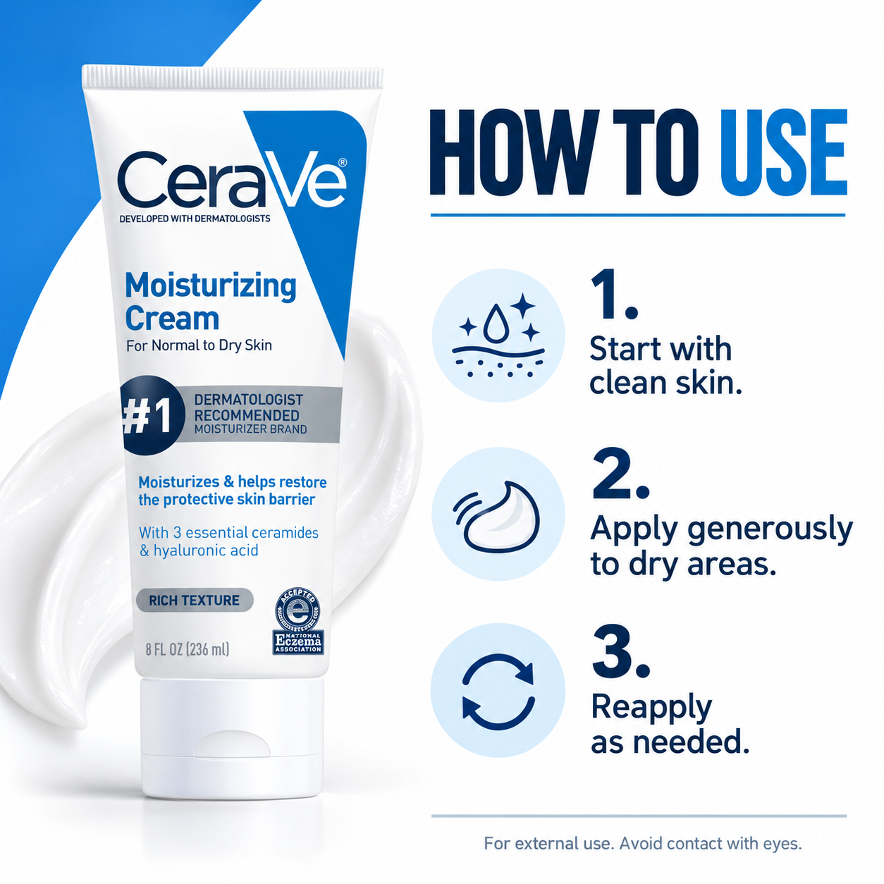 CeraVe Moisturizing Cream 236Ml - Intensive Hydrating Cream For Dry Sensitive Skin Barrier Repair CeraVe