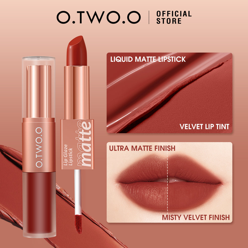 O.TWO.O 2 in 1 Lipstick Double Head Lipstick and Lip Mud - 6.5g O.TWO.O