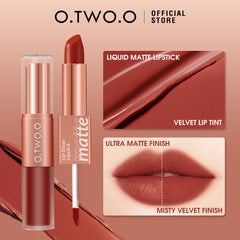 O.TWO.O 2 in 1 Lipstick Double Head Lipstick and Lip Mud - 6.5g O.TWO.O