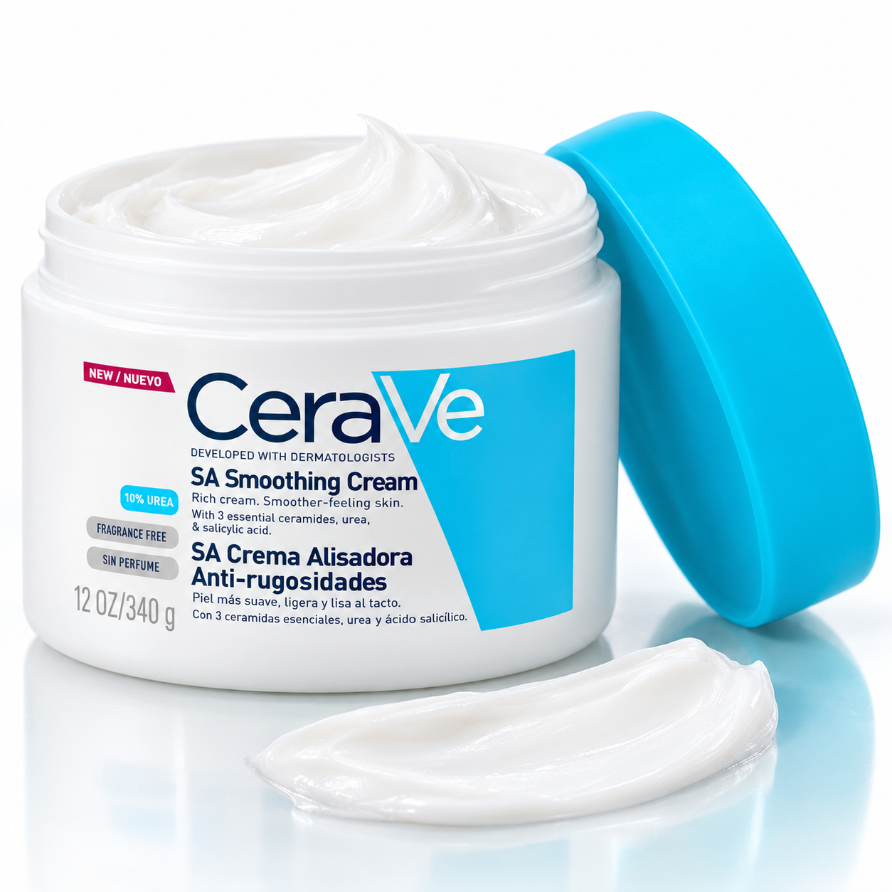 CeraVe Sa Cream For Rough And Bumpy Skin 340G - Salicylic Acid Smoothing Body Cream For Dry Textured Skin CeraVe