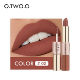 O.TWO.O 2 in 1 Matte Liquid Lipstick 12 Colors High Pigmented Long Lasting Lipstick Shade 2 O.TWO.O