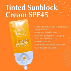 Beauty Vault Tinted Sunblock Cream SPF 45 - 50GM Beauty Vault