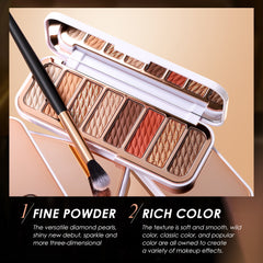 O.TWO.O 8 Colors Luxury Gold Eyeshadow Palette with Rich Color - 12g