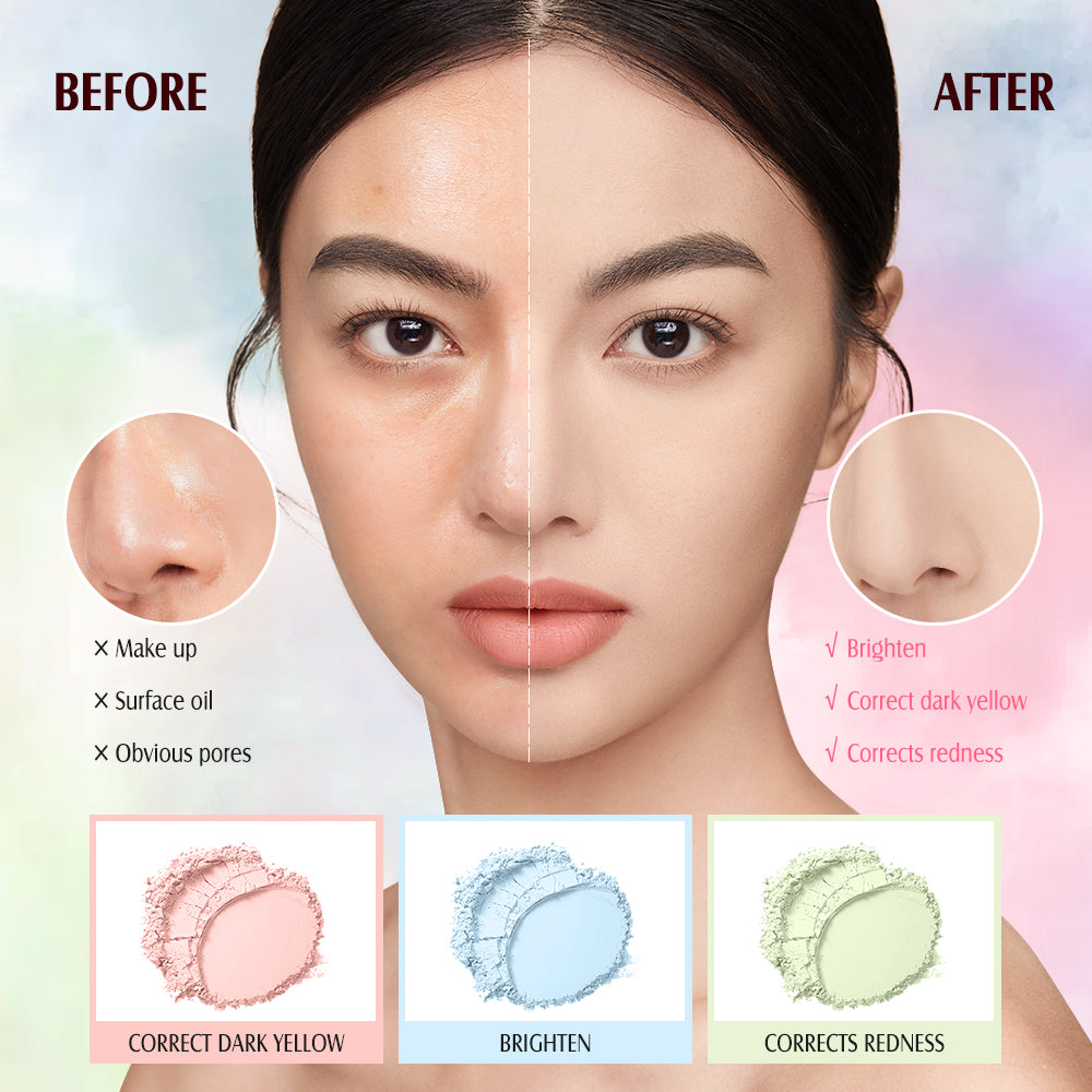O.TWO.O Face Setting Powder 3 Color Fine Powder Oil Control Makeup Loose Powder - 9g O.TWO.O