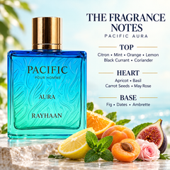 Rayhaan Pacific Aura Pour Homme Eau de Parfum 100 ml - Men's Fresh Citrus Perfume