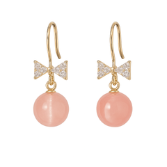 Zicron Bow Opal Ball Earings Zicron