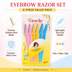 Tinrile Eyebrow Razor 6pcs Set - Facial Hair Remover and Eyebrow Shaper