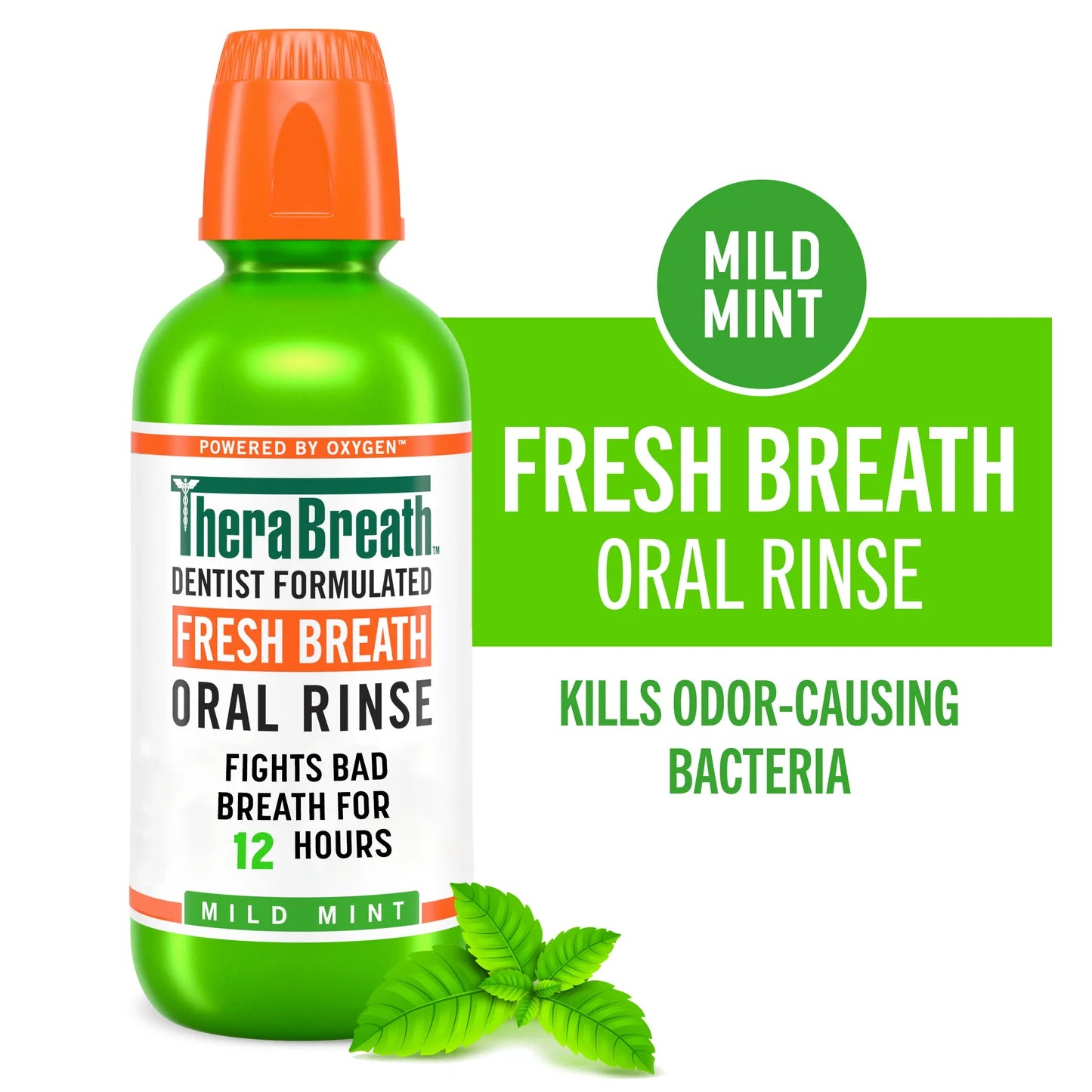 TheraBreath Oral Rinse Mild Mint 473mL Thera Breath