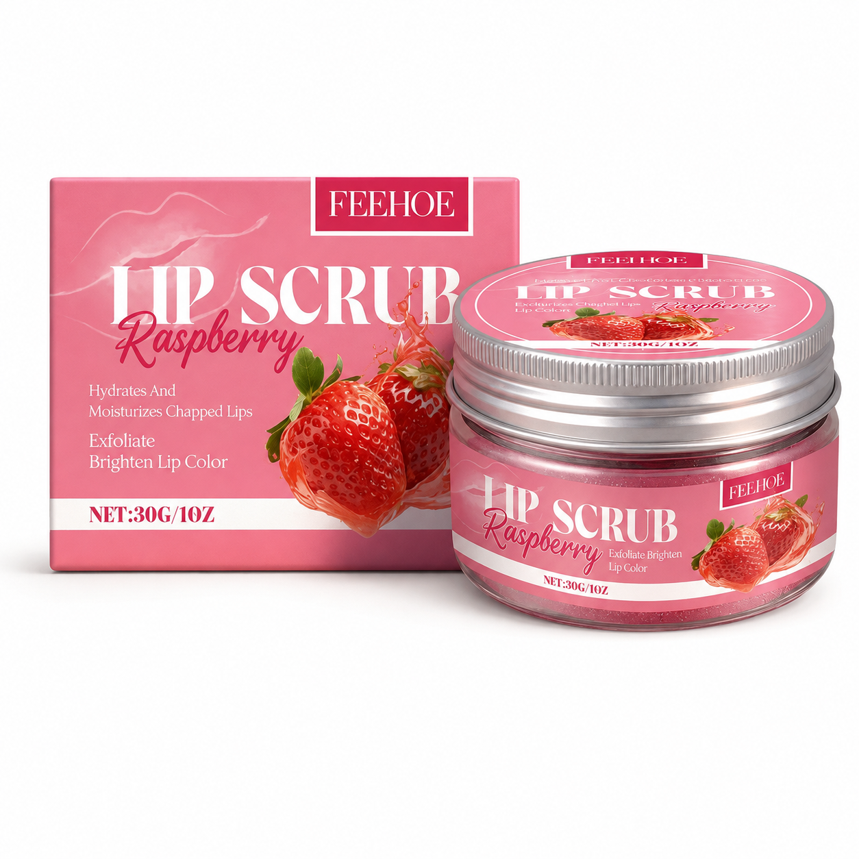EELHOE Lip Scrub Raspberry Flavor Lip Exfoliating Gel Eelhoe