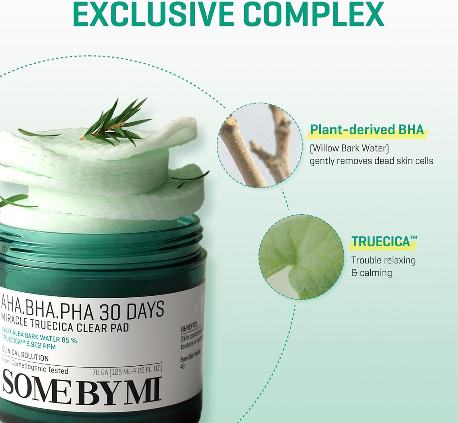 Some By Mi AHA.BHA.PHA 30Days Miracle Truecica clear pad - 125ML SOME BY MI