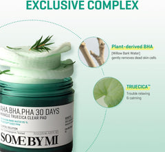 Some By Mi AHA.BHA.PHA 30Days Miracle Truecica clear pad - 125ML SOME BY MI