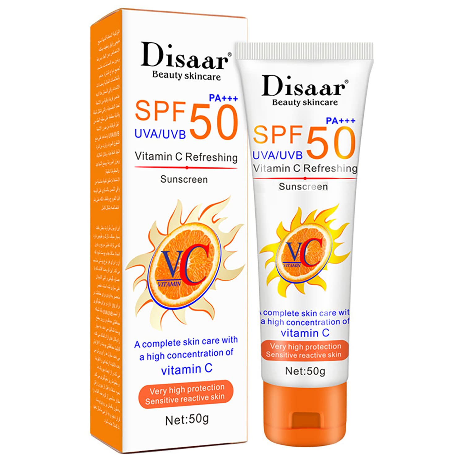 Disaar Spf50 Vitamin C Refreshing Whitening Sun Cream - 50g DISAAR