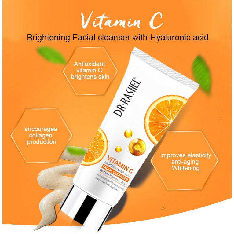 Dr.Rashel Vitamin C Brightening & Anti Aging Facial Cleanser - 80g Dr. Rashel
