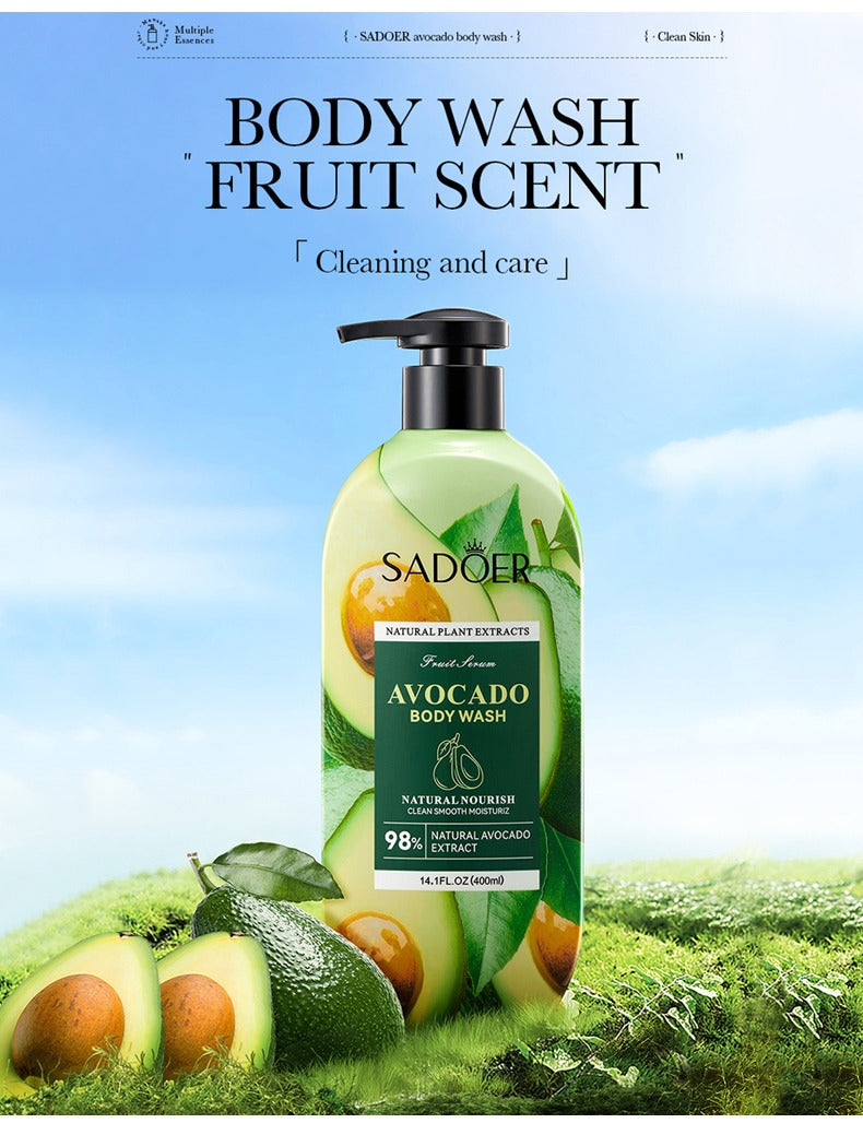 Sadoer Avocado Body Wash Natural Avocado Extracts - 400ml Sadoer