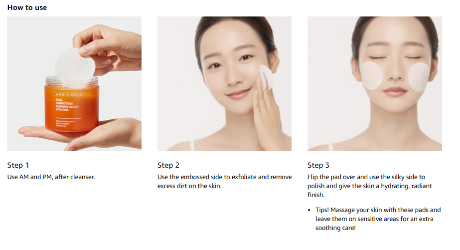 April Skin Carrotene Clarifying Vita Pads (60 pcs) April Skin