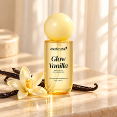 Medicube Glow Vanilla fragrance mist styled with vanilla.