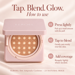 ELROEL Dot Ampoule Cushion 23 Natural Beige 15 g
