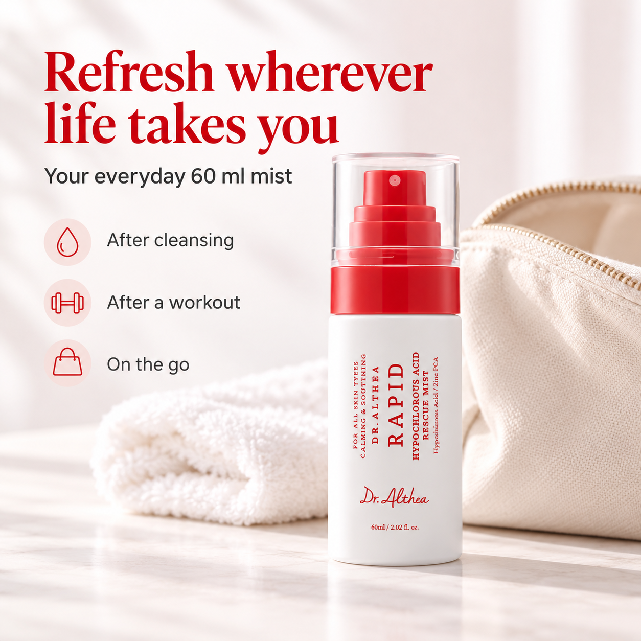 Dr. Althea Rapid Hypochlorous Acid Rescue Mist - 60 ml Dr. Althea