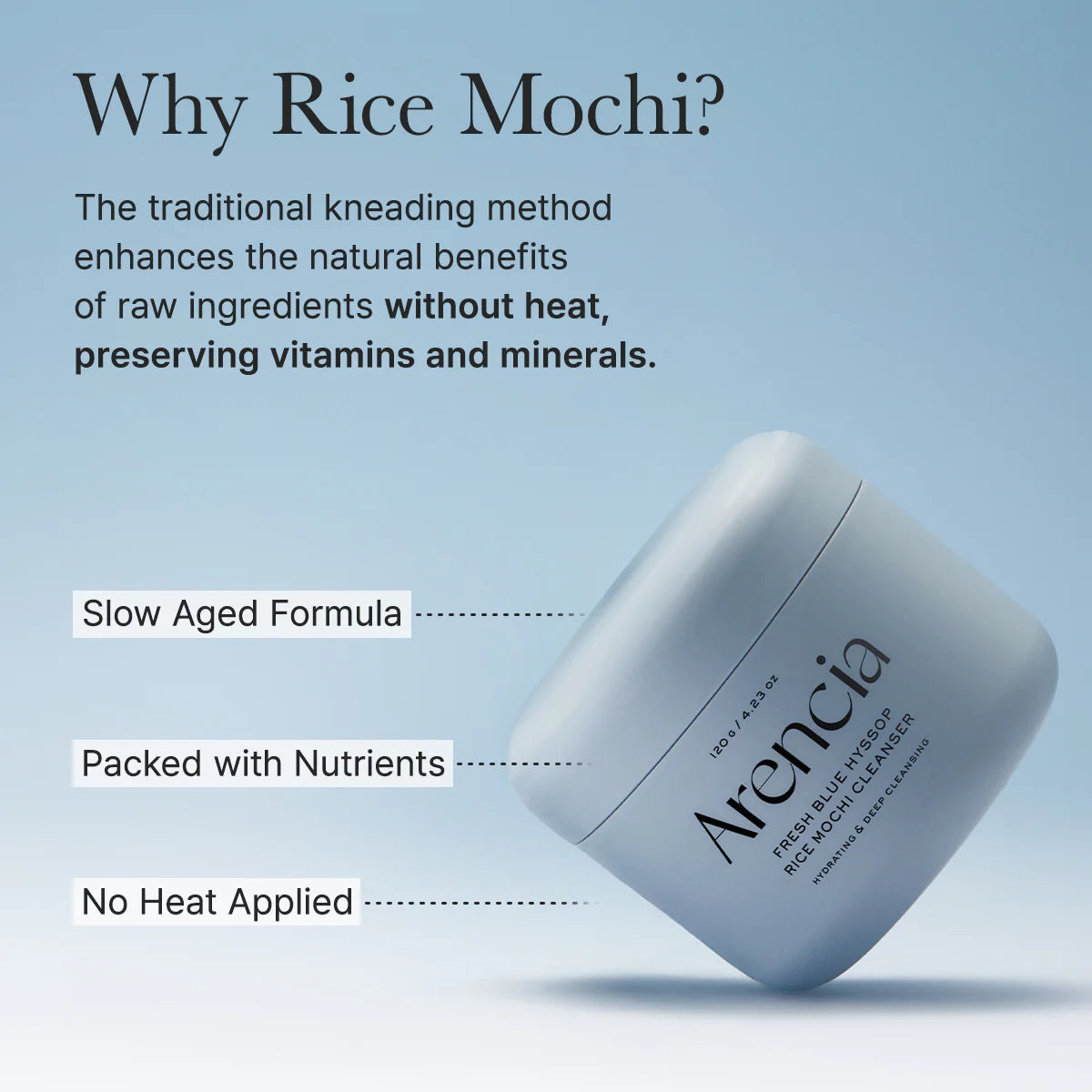 Arencia Blue Hyssop & Rice Mochi Cleanser – 120g Arencia