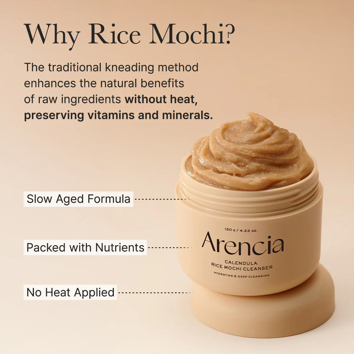 Arencia Calendula Rice Mochi Cleanser – 120g Arencia