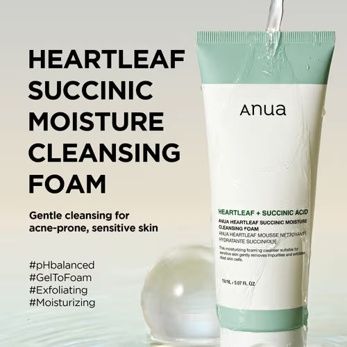 Anua Heartleaf Succinic Moisture Cleansing Foam – 150ml Anua
