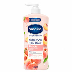 Vaseline Healthy Bright Superfood Fresh Lock Peach 500 ml - Brightening Moisturizing Body Lotion with Peach