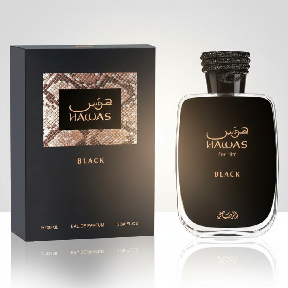 Rasasi Hawas Black For Him 100 ml Glo Arabia