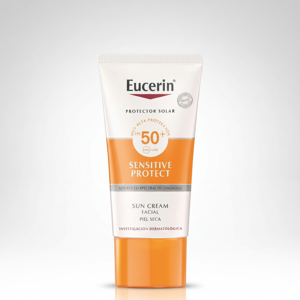 Eucerin 50+ Sensitive Protect Piel Sensible Suncream - 50mL Glo Arabia