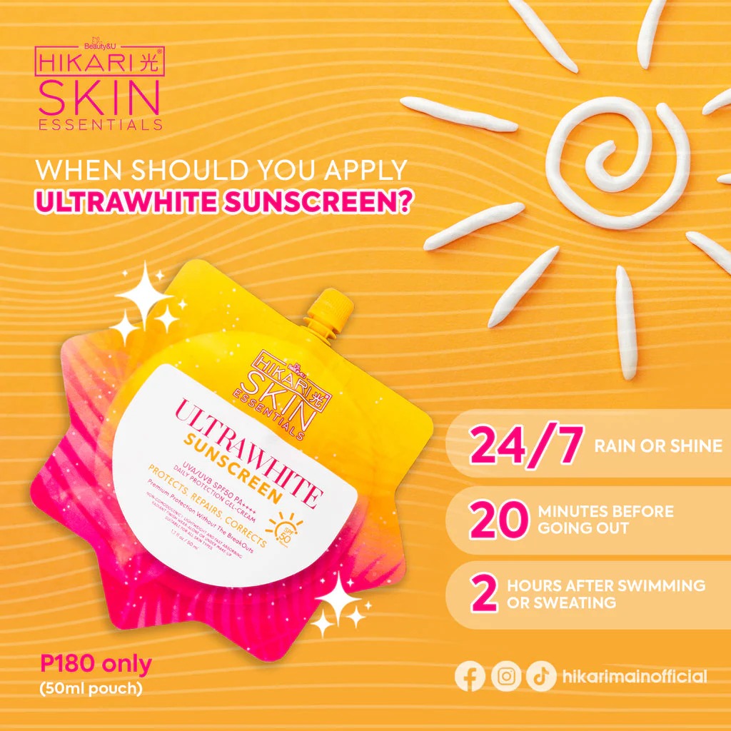 Hikari Skin Essentials Ultrawhite Sunscreen Spf 50 Pa++++ 50ml Hikari Skin