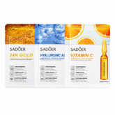 Sadoer Ampoule Serum Facial Mask Sheet – 3 Pack Set (Skin Brightening & Hydration)
