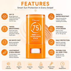 Disaar Tinted Brighten Sunscreen Stick 20g – SPF 50+ Sun Protection DISAAR