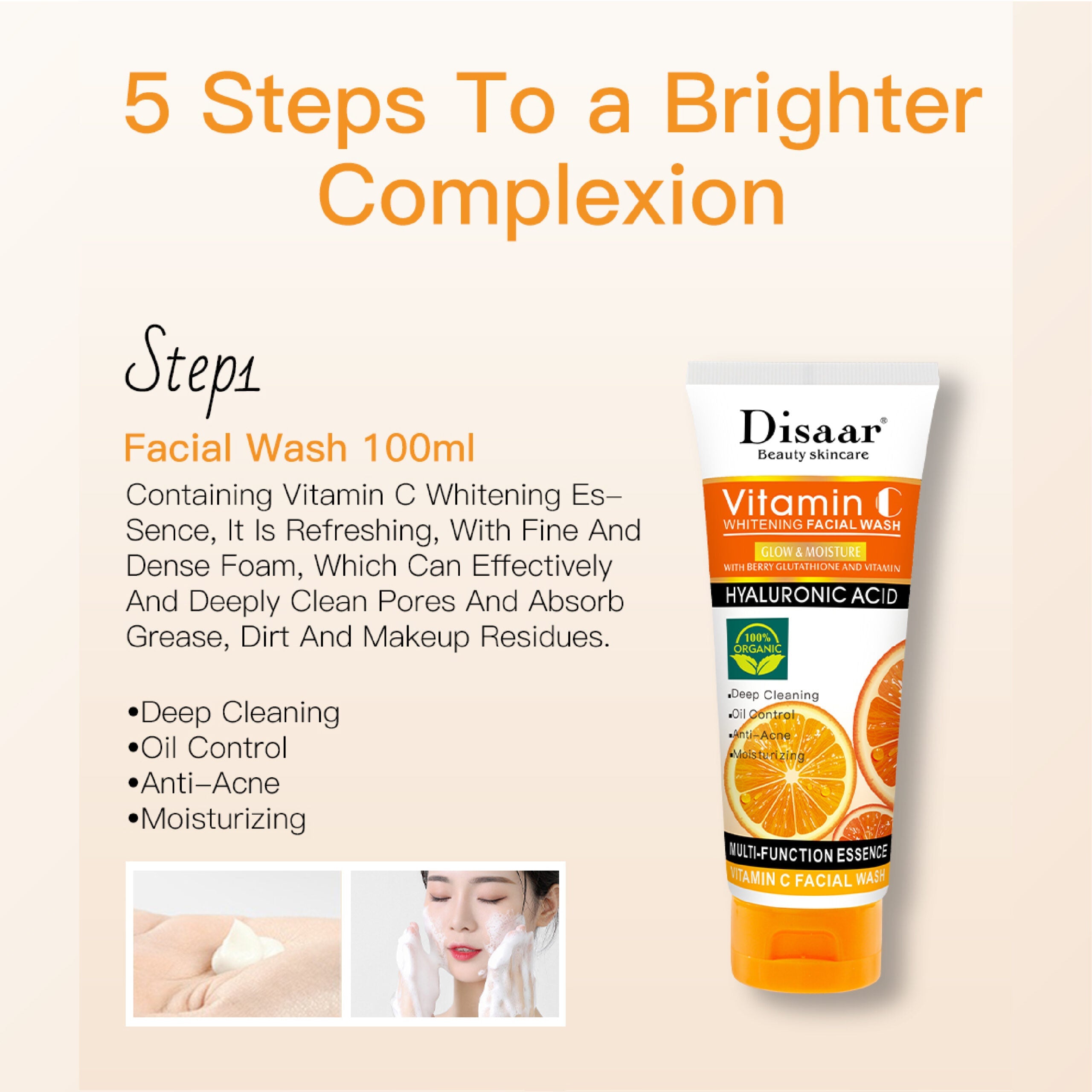 Disaar Vitamin C Facial Skin Care Series 5Pcs Set Disaar