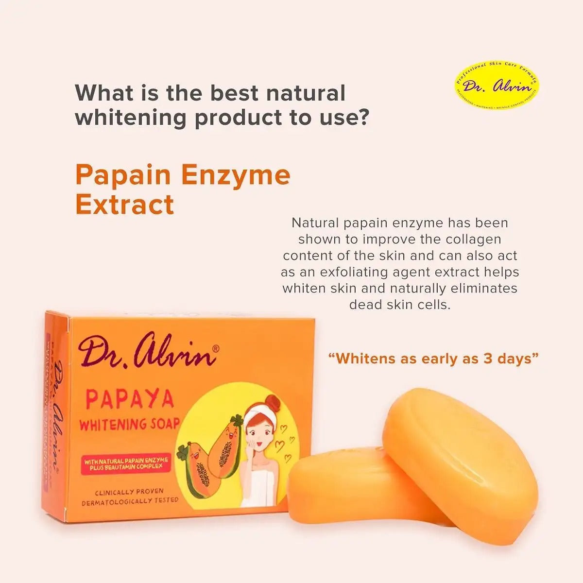 Dr.Alvin Papaya Whitening Soap Dr. alvin