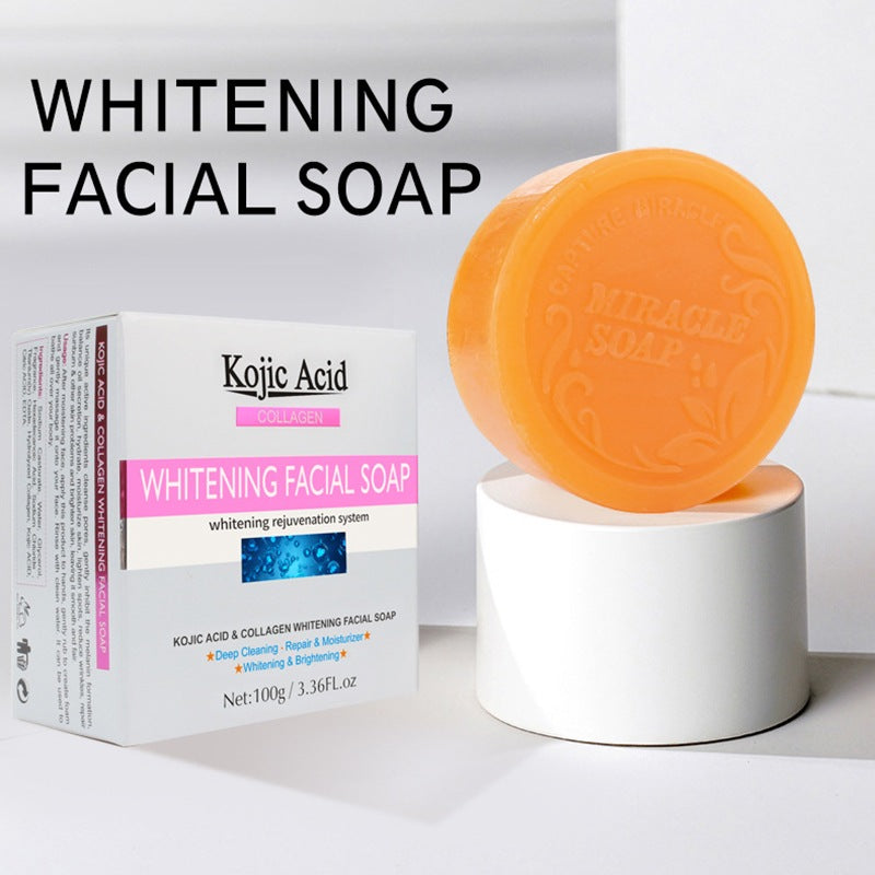 Kojic Acid Collagen Whitening Facial Soap - 100g GuanJing