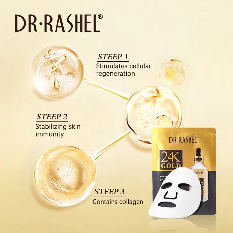 Dr.Rashel 24k Gold Radiance & Anti Aging Essence Mask - 25g DR.RASHEL