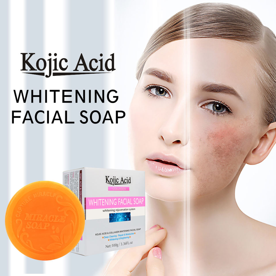 Kojic Acid Collagen Whitening Facial Soap - 100g GuanJing