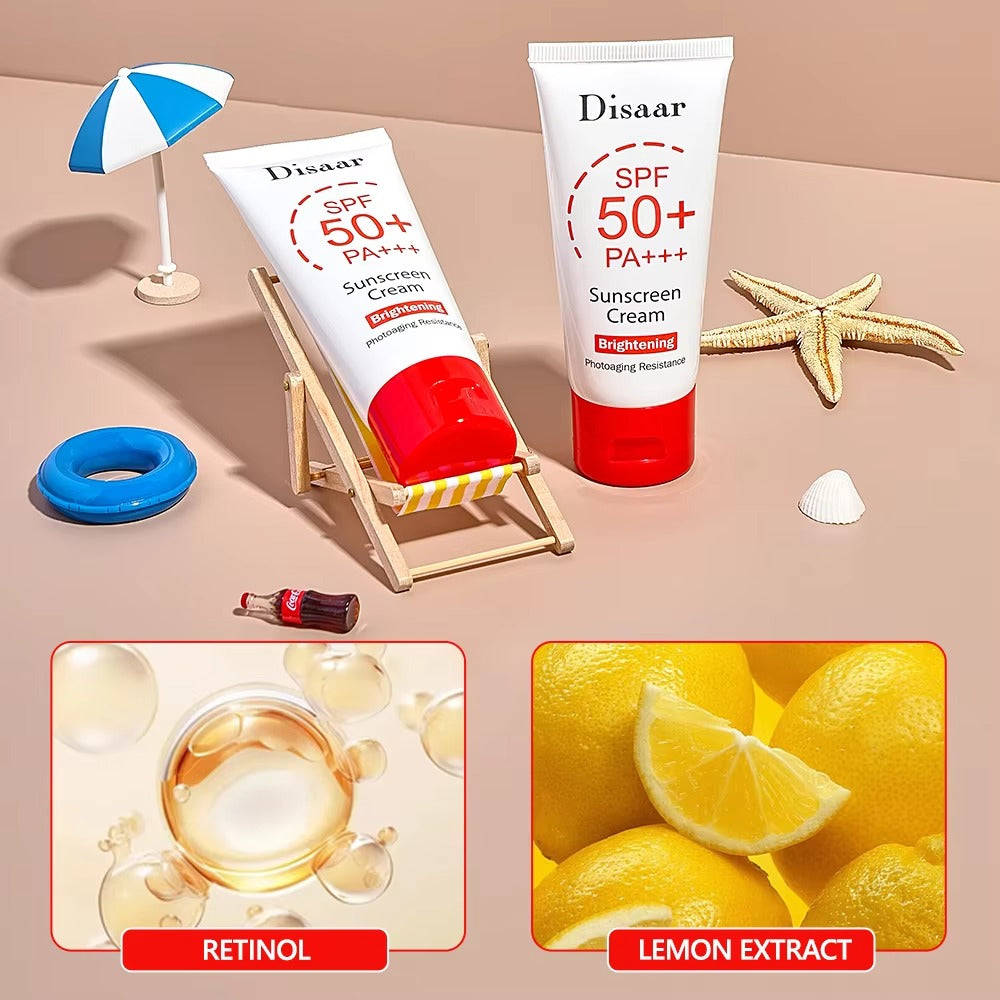 Disaar Retinol & Lemon Extract Sunscreen Cream - 50g Disaar